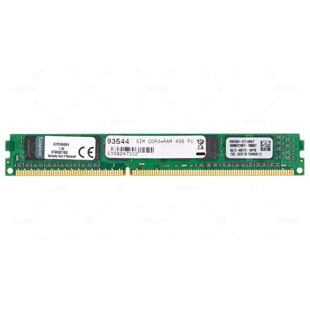 KCP316NS8-4 LP  KINGSTON MEMORY 4GB PC3 12800 DDR3 1600 LOW PROFILE